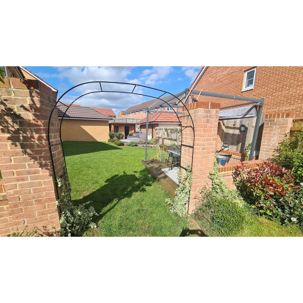 Garden Arch with 2.4m, Metal, Black Metal Garden Arch - product gallery image 3