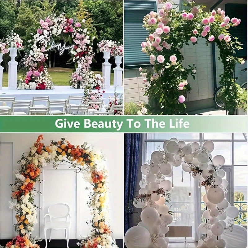 Garden Arch with Freestanding, Metal, Black Metal Trellis Climbing Plants Outdoor - product gallery image 6