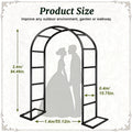 Garden Arch with Metal, 240*140*38cm, Metal Climbing Plants 240x140x38cm Outdoor - Black, 240*140*38cm option