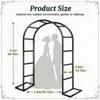 Garden Arch with Metal, 240*140*38cm, Metal Climbing Plants 240x140x38cm Outdoor - Black, 240*140*38cm option