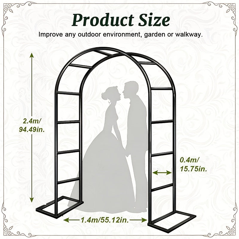 Garden Arch with Metal, 240*140*38cm, Metal Climbing Plants 240x140x38cm Outdoor - Black, 240*140*38cm option