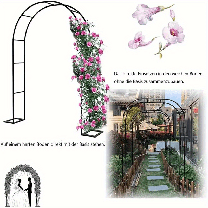 Garden Arch with Metal, 240*140*38cm, Metal Climbing Plants 240x140x38cm Outdoor - product gallery image 6