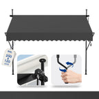 Garden Awning with Adjustable Height, 180g, 3m, 200*120cm - Dark Gray, 200*120cm option
