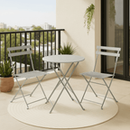 Garden Bistro Set with Foldable, 60cm, Metal, 2 Chairs - product gallery image 13