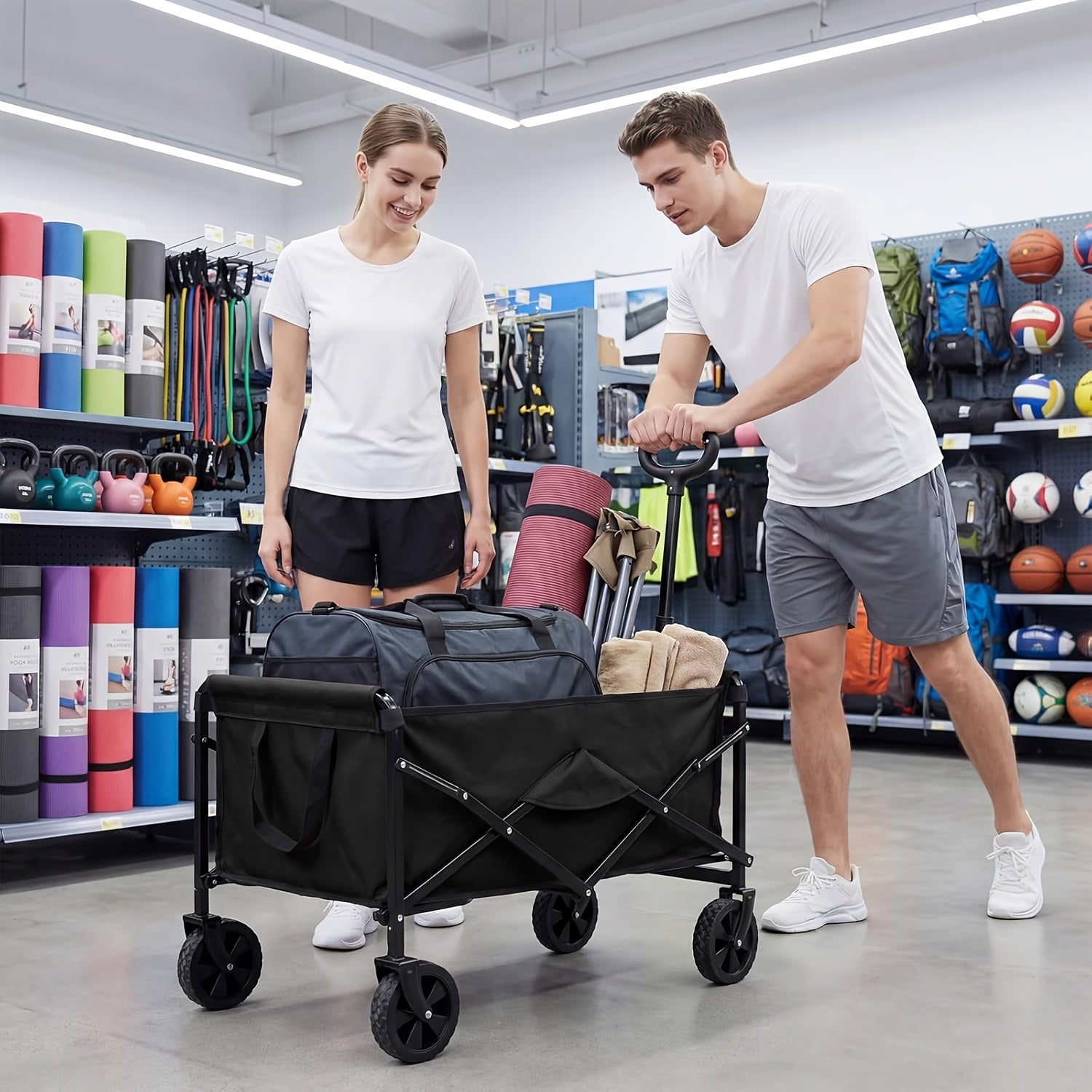 Garden Cart with Foldable, Wheels, 200kg, Wheel Heavy Duty Large Capacity Utility - product gallery image 8
