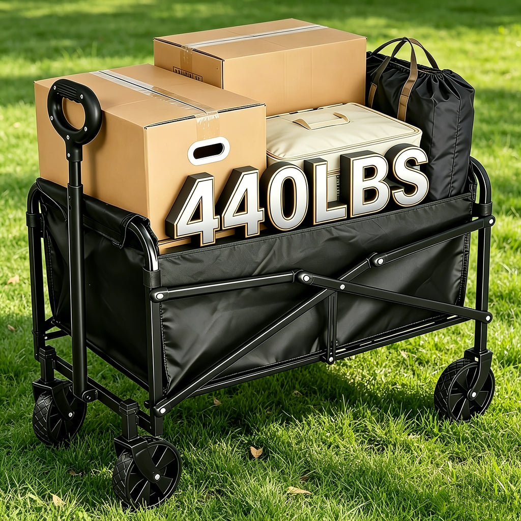 Garden Cart with Foldable, Wheels, 200kg, Wheel Heavy Duty Large Capacity Utility