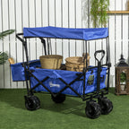 Garden Cart with Foldable, Wheels, Folding Pull-Along Wagon Removable Canopy - product gallery image 10