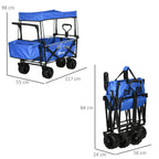 Garden Cart with Foldable, Wheels, Folding Pull-Along Wagon Removable Canopy - product gallery image 12