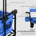Garden Cart with Foldable, Wheels, Folding Pull-Along Wagon Removable Canopy - product gallery image 14