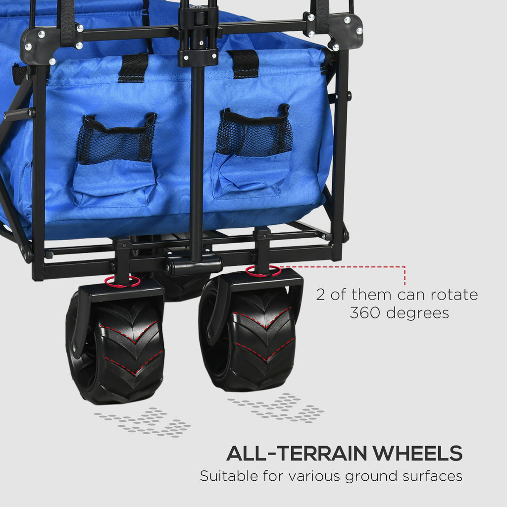 Garden Cart with Foldable, Wheels, Folding Pull-Along Wagon Removable Canopy - product gallery image 15