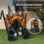 Garden Cart with Foldable, Wheels, Folding Pull-Along Wagon Removable Canopy - product gallery image 20