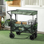 Garden Cart with Foldable, Wheels, Folding Pull-Along Wagon Removable Canopy - product gallery image 25