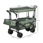 Garden Cart with Foldable, Wheels, Folding Pull-Along Wagon Removable Canopy - product gallery image 26