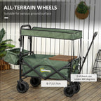 Garden Cart with Foldable, Wheels, Folding Pull-Along Wagon Removable Canopy - product gallery image 28
