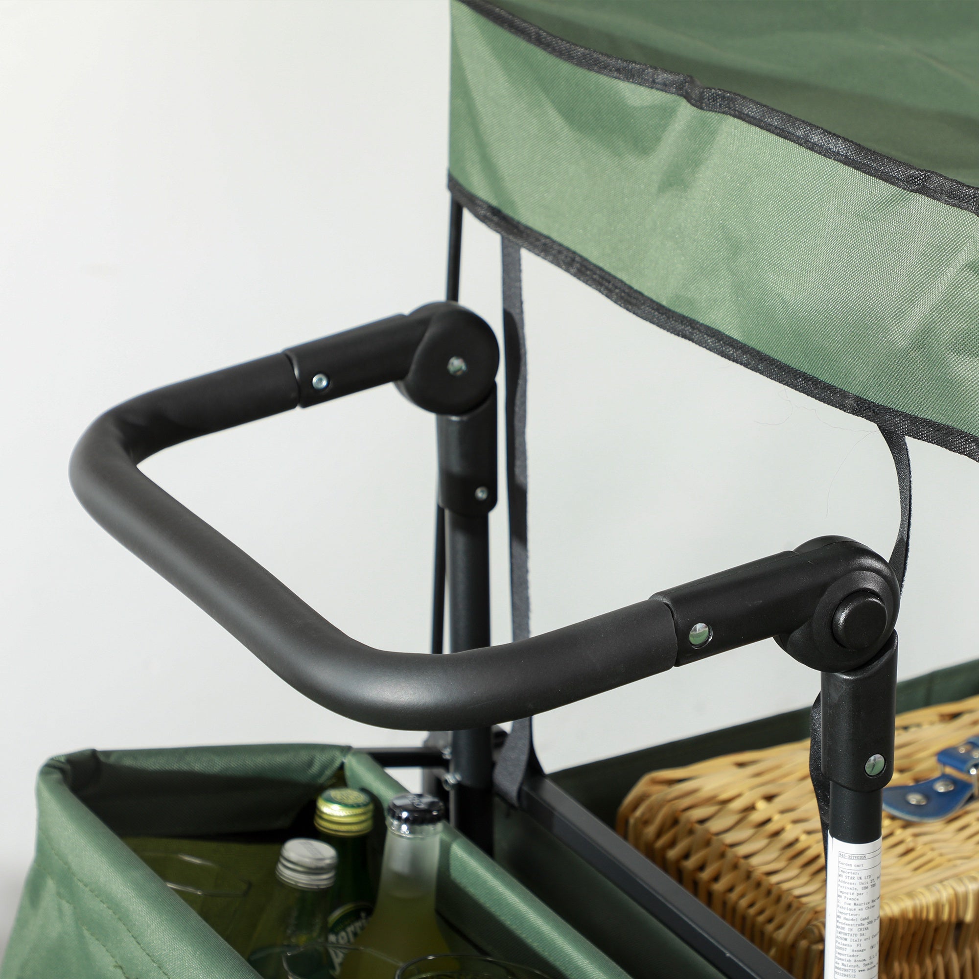 Garden Cart with Foldable, Wheels, Folding Pull-Along Wagon Removable Canopy - product gallery image 30