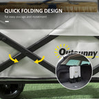 Garden Cart with Foldable, Wheels, Folding Pull-Along Wagon Removable Canopy - product gallery image 34