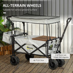 Garden Cart with Foldable, Wheels, Folding Pull-Along Wagon Removable Canopy - product gallery image 36