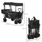 Garden Cart with Foldable, Wheels, Folding Pull-Along Wagon Removable Canopy - product gallery image 4