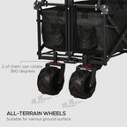 Garden Cart with Foldable, Wheels, Folding Pull-Along Wagon Removable Canopy - product gallery image 8