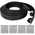 Garden Edging with 10m, 20m, Wood, Border 10m 20m No-Dig Flexible Plastic - Black, 1000L x 6H cm with 40 Pegs option