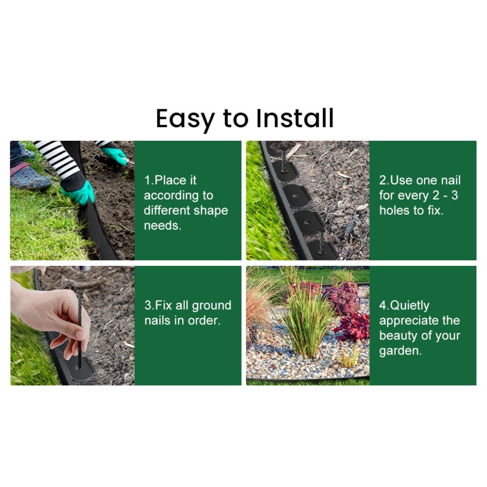 Garden Edging with 10m, 20m, Wood, Border 10m 20m No-Dig Flexible Plastic - product gallery image 13