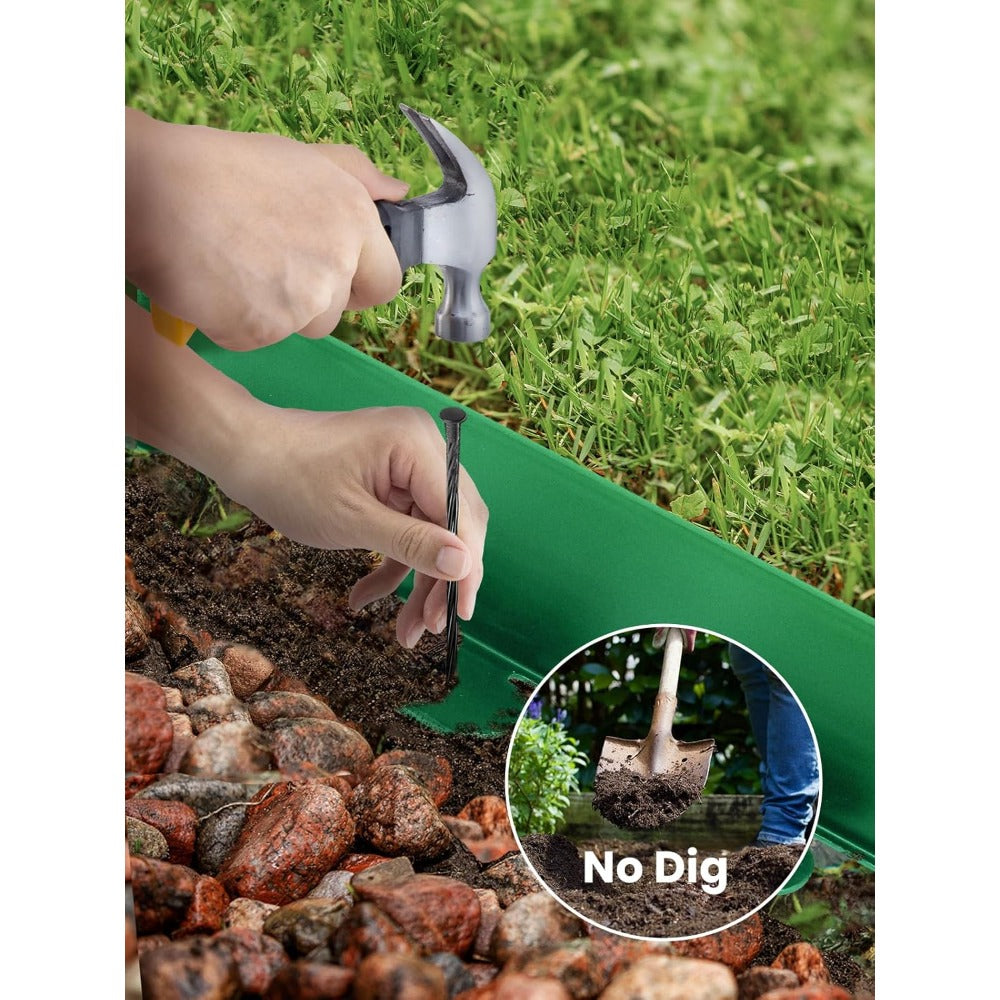 Garden Edging with 10m, 20m, Wood, Border 10m 20m No-Dig Flexible Plastic - product gallery image 4
