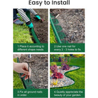 Garden Edging with 10m, 20m, Wood, Border 10m 20m No-Dig Flexible Plastic - product gallery image 6