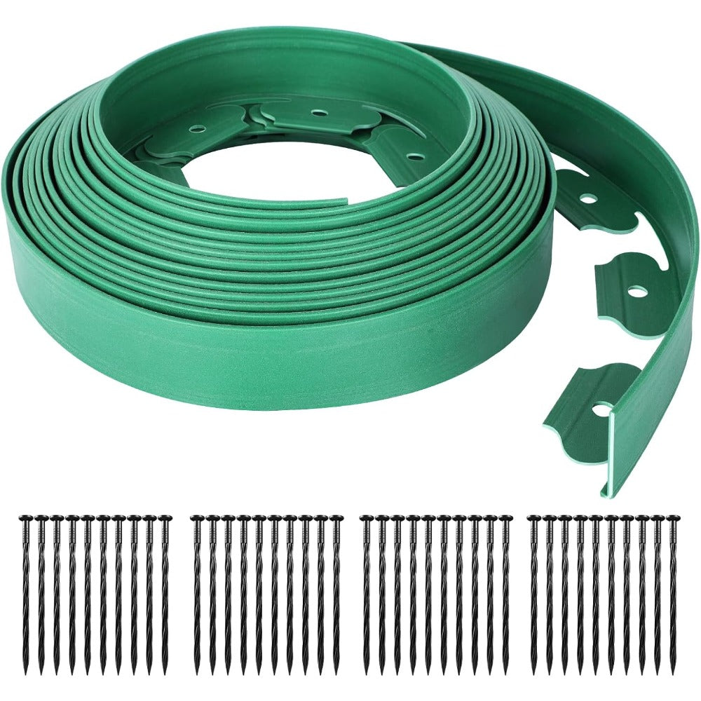 Garden Edging with 10m, 20m, Wood, Border 10m 20m No-Dig Flexible Plastic
