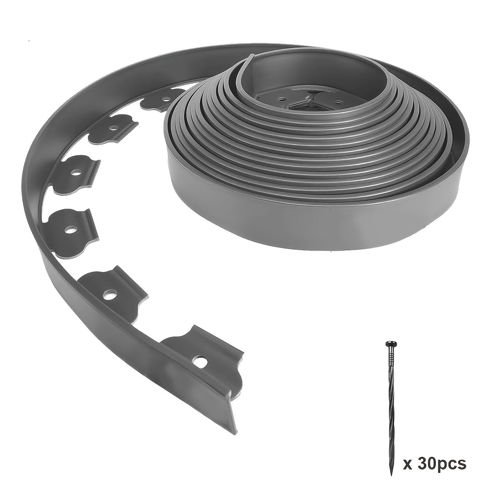 Garden Edging with 20m, 50m, Plastic, No-Dig Strip Ground Stakes Flexible Plastic - product gallery image 8