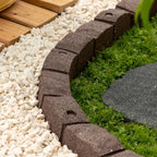 Garden Edging with Lockable, 120cm, Pack of 4, Rubber Roman Castle Stone Border - product gallery image 2