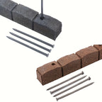 Garden Edging with Lockable, 120cm, Pack of 4, Rubber Roman Castle Stone Border - product gallery image 5
