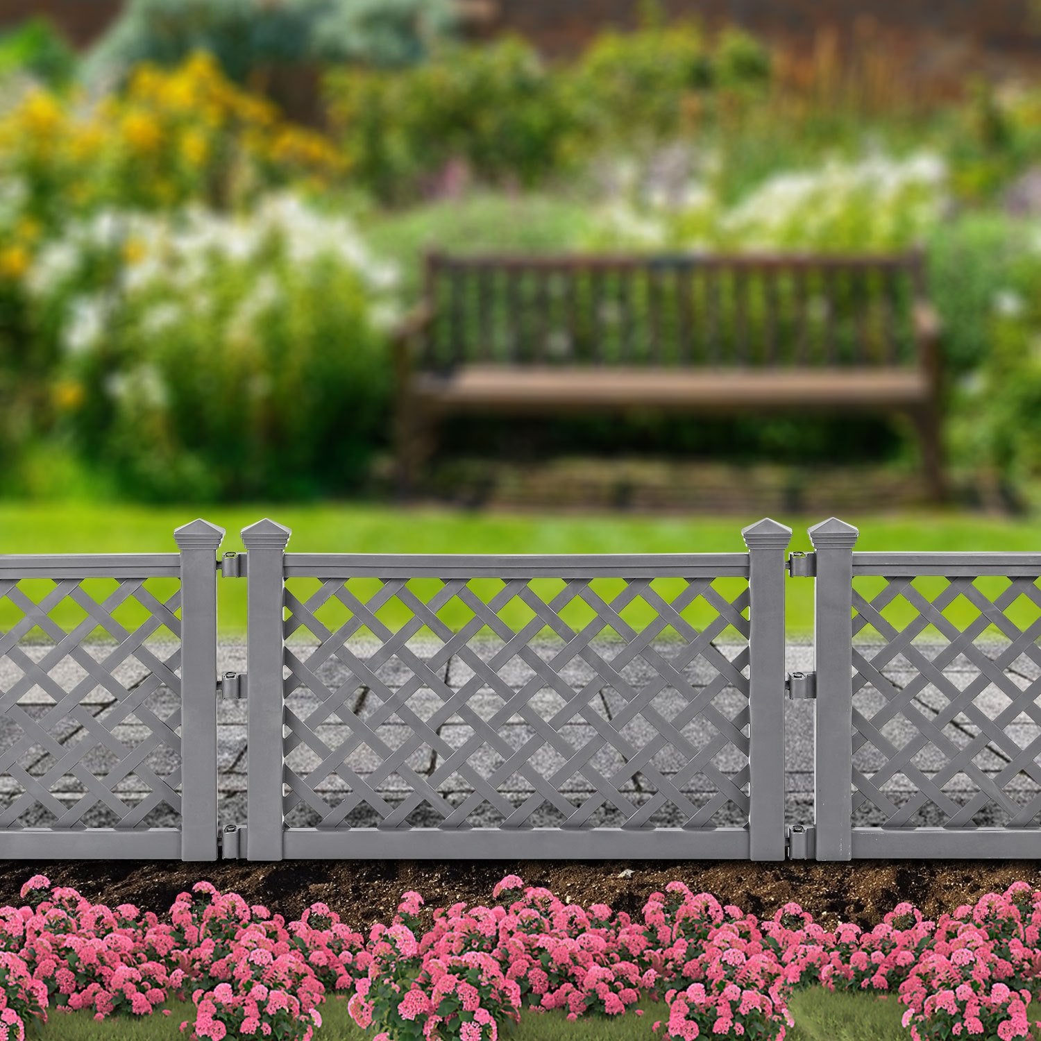 Garden Fence Panel with 240cm, Plastic, Pack of 4 for gardens and patios - product gallery image 24