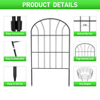 Garden Fence Panels & Edging with Foldable, Metal, 10 Pack - product gallery image 2