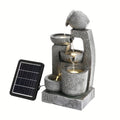 Garden Fountain with 45x22x17cm, Solar Statue LED Light Outdoor Resin - 45x22x17cm option