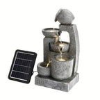 Garden Fountain with 45x22x17cm, Solar Statue LED Light Outdoor Resin - 45x22x17cm option