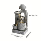 Garden Fountain with 45x22x17cm, Solar Statue LED Light Outdoor Resin - product gallery image 3