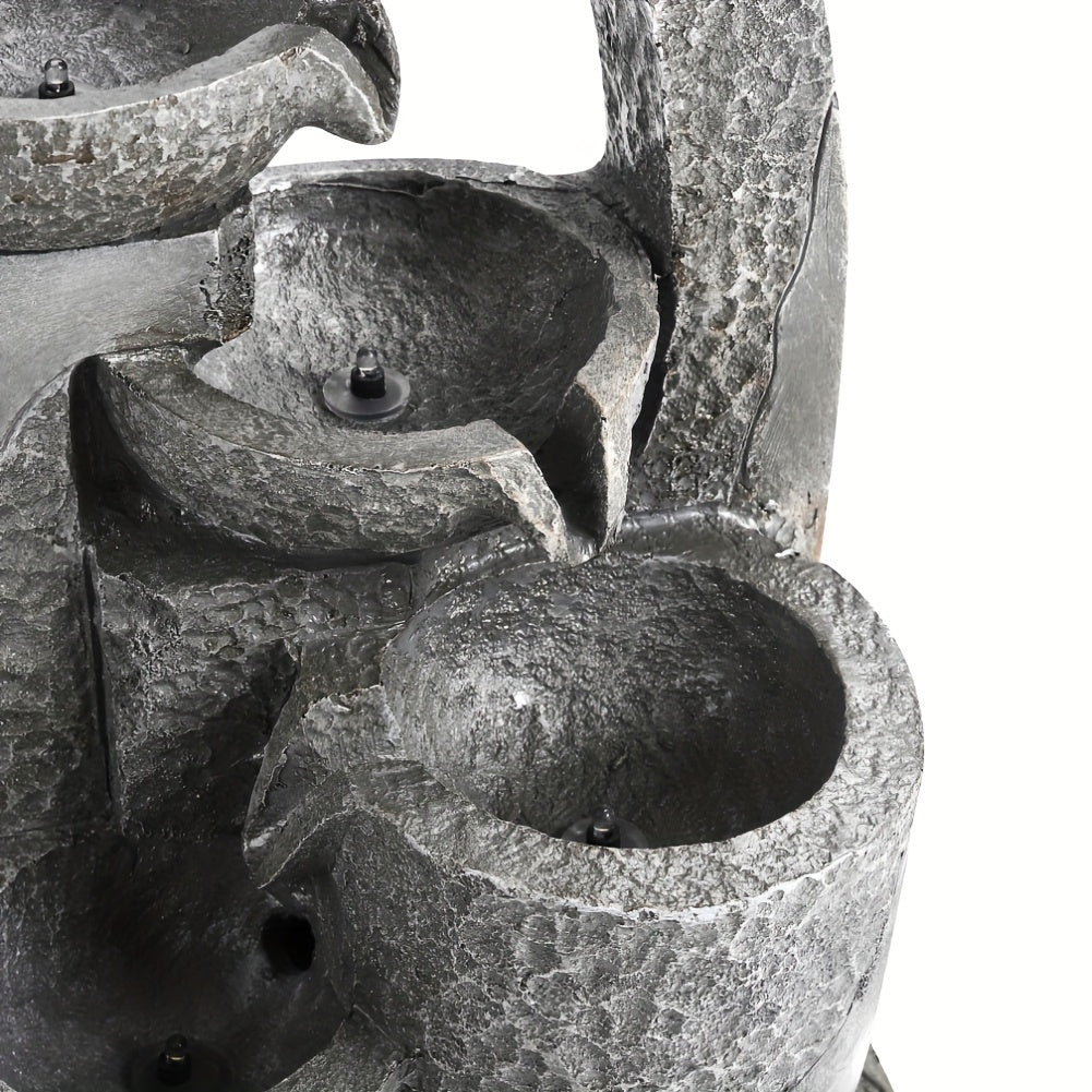 Garden Fountain with 45x22x17cm, Solar Statue LED Light Outdoor Resin - product gallery image 6