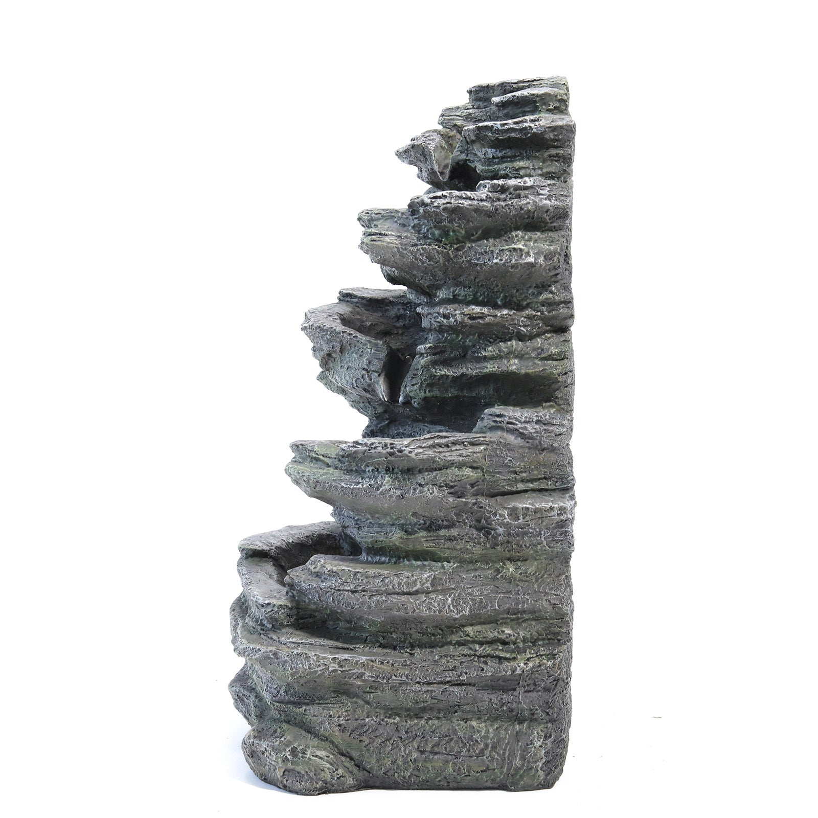 Garden Fountain with 46cm, 27*23*46 CM, Stone-Effect Rockery LED Water Feature - product gallery image 4