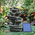 Garden Fountain with 46cm, 27*23*46 CM, Stone-Effect Rockery LED Water Feature - product gallery image 6