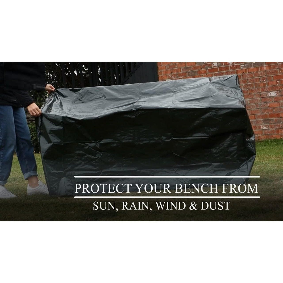 Garden Furniture Cover with Foldable, Waterproof, 160cm, Bench Cover - product gallery image 6