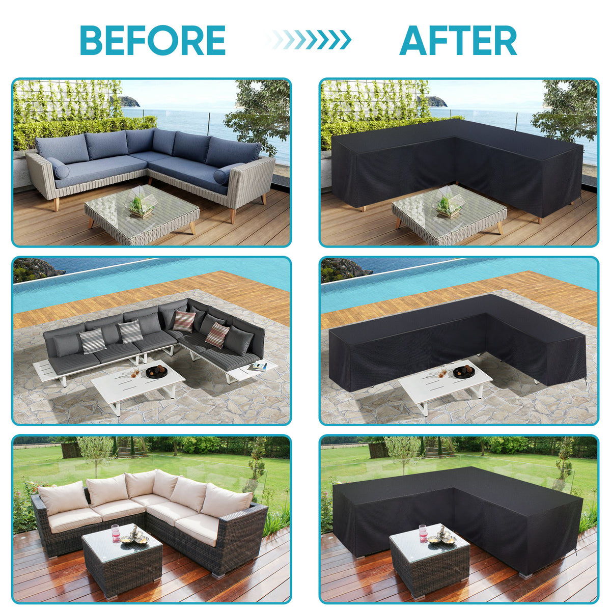 Garden Furniture Cover with Waterproof, Metal for gardens and patios - product gallery image 6