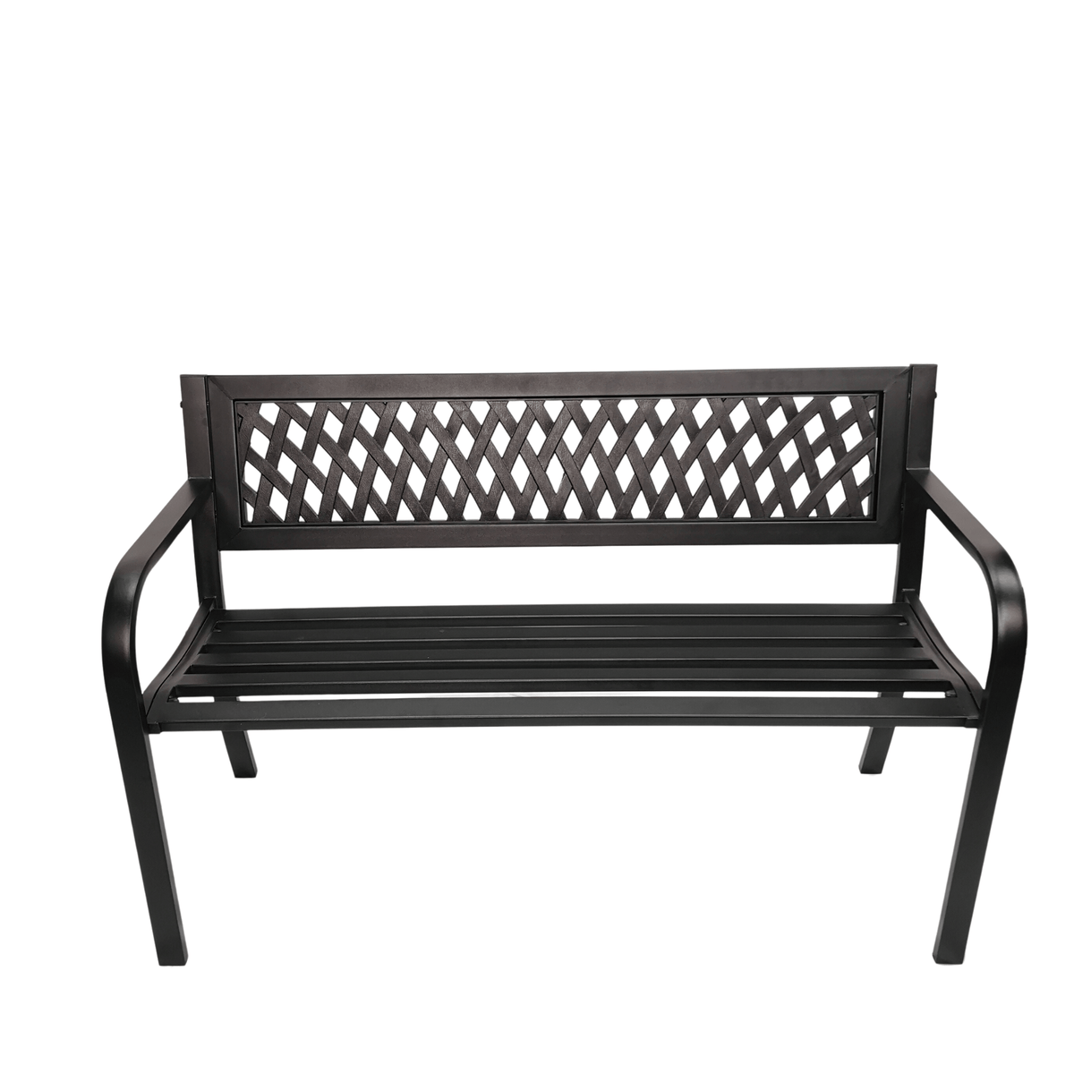Garden Furniture with Metal, Bench Seater Metal Lattice Backrest