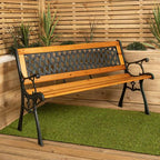 Garden Furniture with Wood, Seater Bench Wooden Seat Cast Iron - product gallery image 10