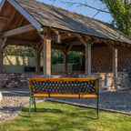 Garden Furniture with Wood, Seater Bench Wooden Seat Cast Iron - product gallery image 9