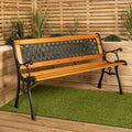 Garden Furniture with Wood, Seater Bench Wooden Seat Cast Iron