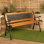 Garden Furniture with Wood, Seater Bench Wooden Seat Cast Iron