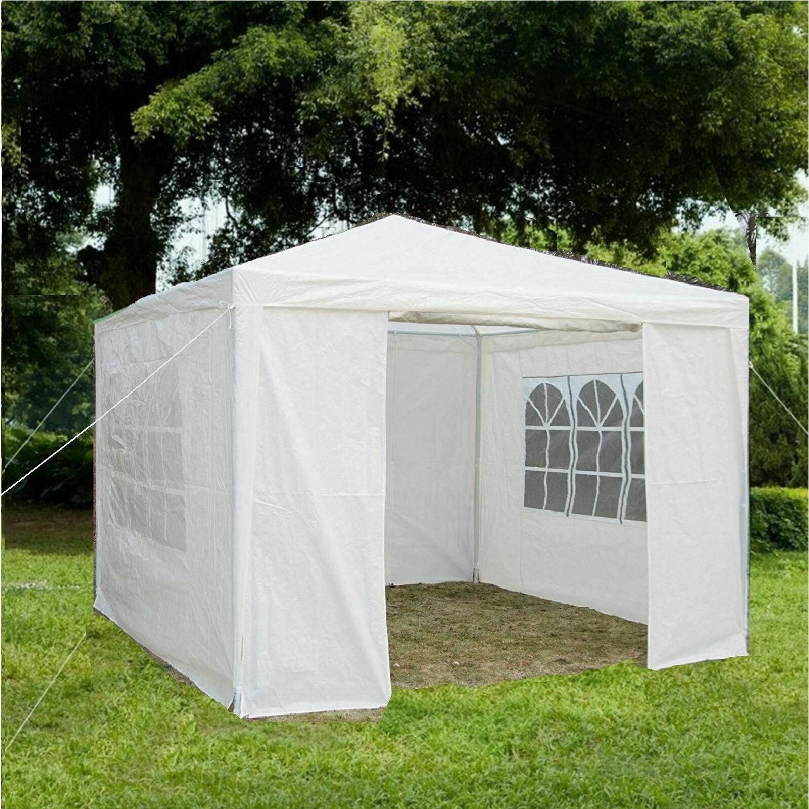 Garden Gazebo with Easy Assembly, Waterproof, Plastic, 3x3m Pop Up Marquee Tent Sides