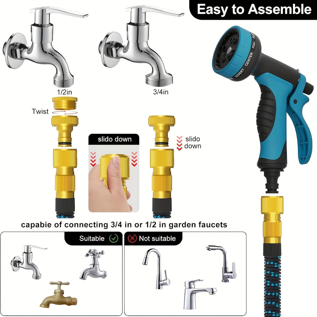 Garden Hose with 17FT, 150FT, Expandable Pipe Function Spray Nozzle - product gallery image 10