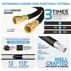 Garden Hose with Leakproof, 25ft, 150ft, Heavy Duty Non-Expandable Solid Brass Fittings - product gallery image 5