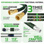 Garden Hose with Leakproof, 25ft, 150ft, Rubber Pipe Non-Kink Heavy Duty Brass - product gallery image 5